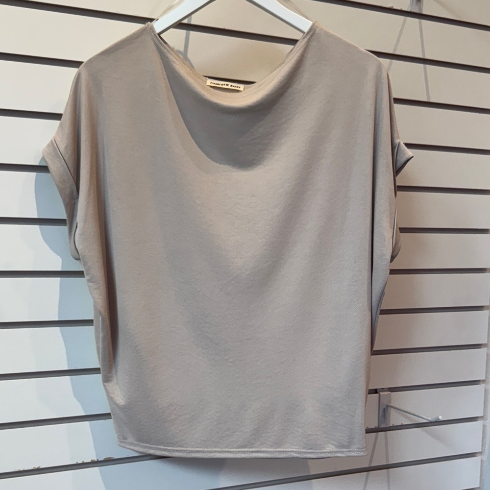 Elegant Gray Women's Short Sleeve Top